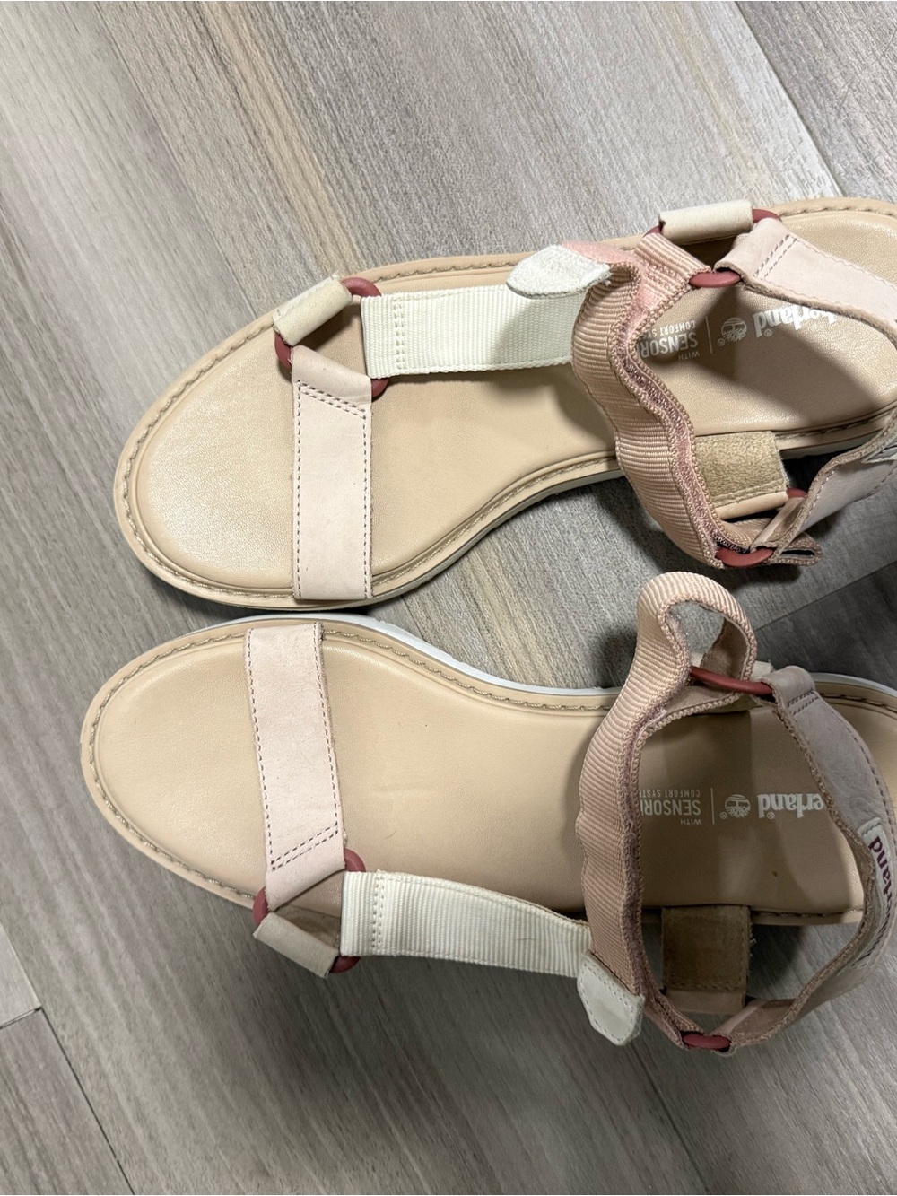 Timberland Beige and Pink Strappy Comfort Sandals